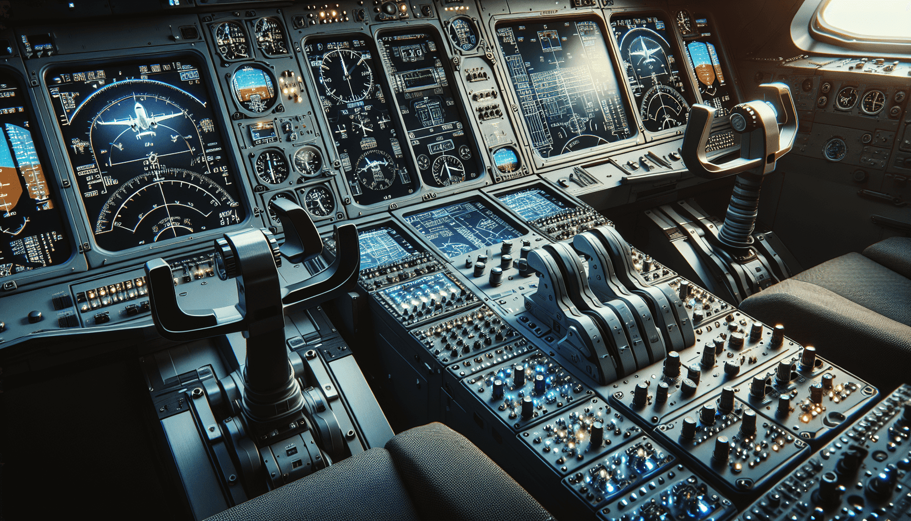 Close-up of aircraft cockpit