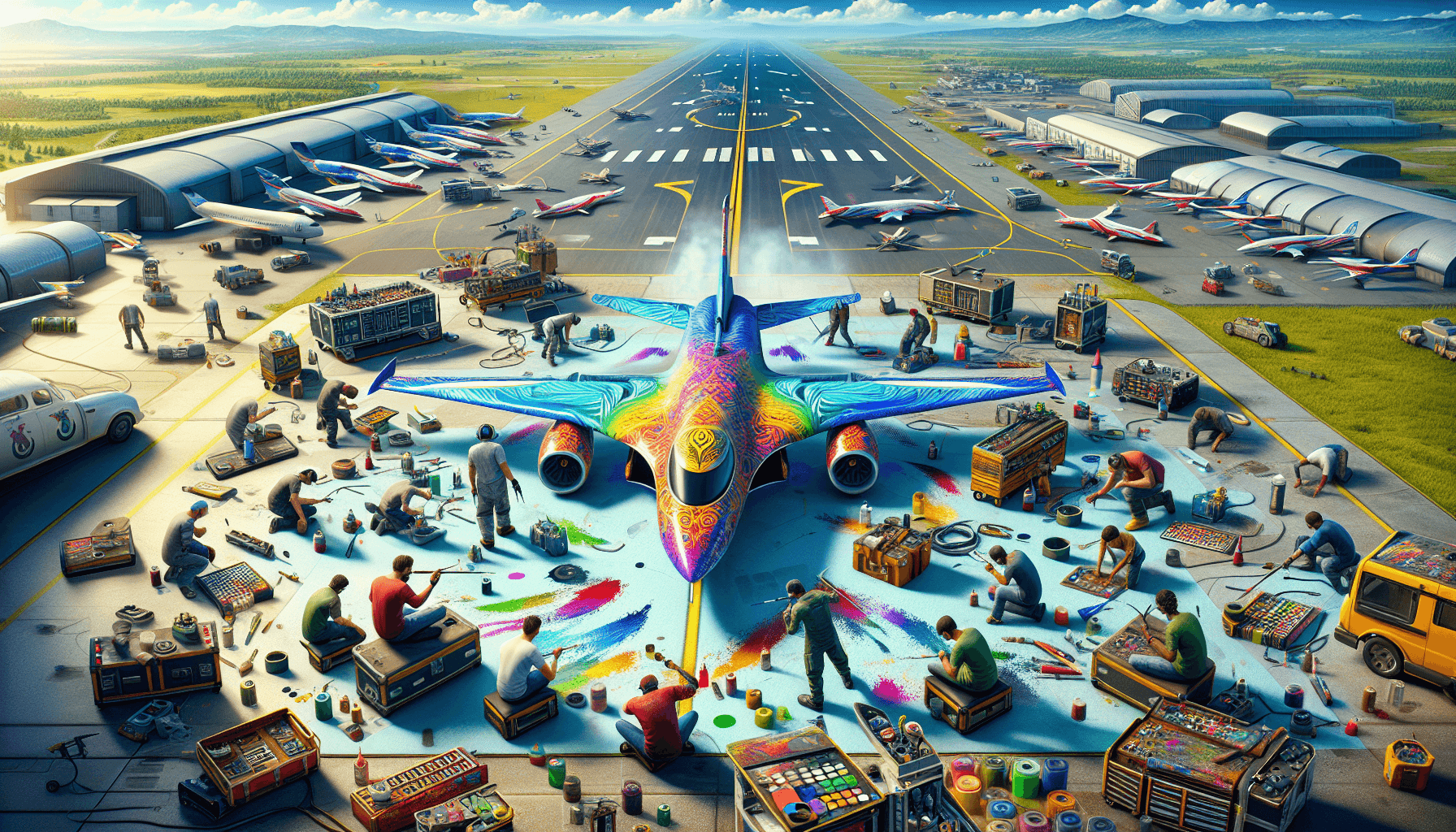 Scene of customizing aircraft in Aviator